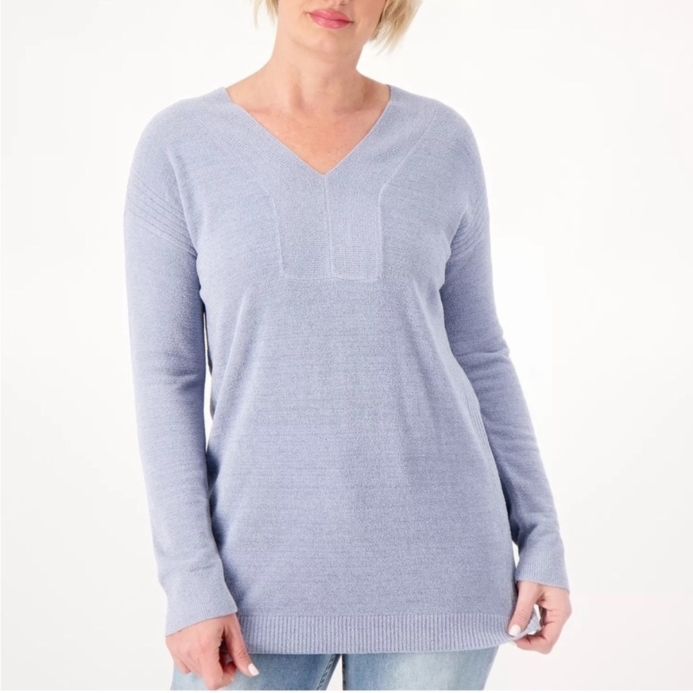 Barefoot Dreams Women’s  CozyChic Ultra Lite V Neck Pullover Sweater Lilac
